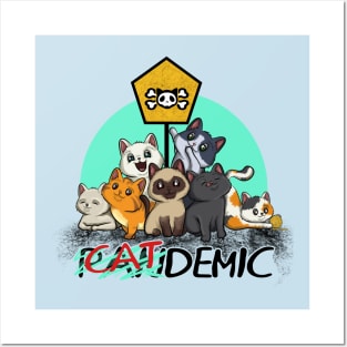 catdemic cat funny pandemic kittens cute Posters and Art